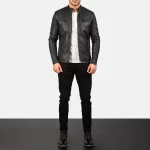 Ionic Black Leather Jacket - Image 3