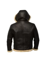 B3 Black Bomber Shearling Leather Jacket