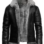 B3 Bomber Black Fur Pilot Jacket