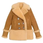 Brown Shearling Peacoat