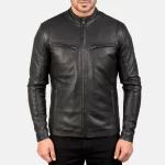 Ionic Black Leather Jacket - Image 4