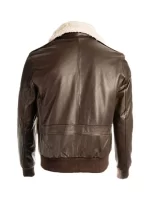 Brown Pilot Shearling Bomber Jacket