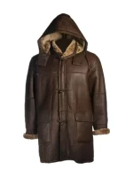 Shearling Bomber Hooded Coat