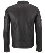 Mens Brown Stripe Café Racer Jacket - Image 2