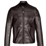 Men’s Cafe Racer Distressed Leather Jacket