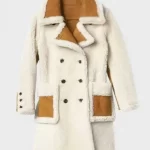 Breasted Shearling Leather Coat