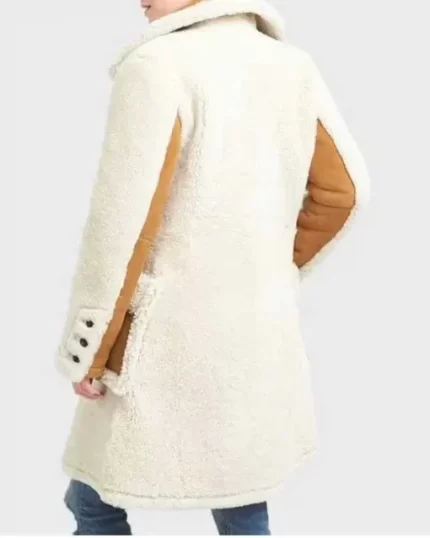 Breasted Shearling Leather Coat