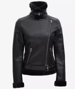 Black Faux Fur Lined Leather Jacket