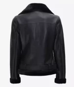 Black Faux Fur Lined Leather Jacket
