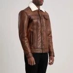 Dallis Brown Shearling Trucker Jacket - Image 6