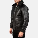 Airin G-1 Black Leather Bomber Jacket – Classic Aviator - Image 8