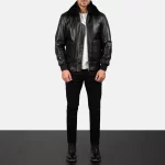 Airin G-1 Black Leather Bomber Jacket – Classic Aviator - Image 7