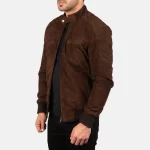 Sven Mocha Suede Bomber Jacket for Men - Image 8