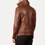 Columbus Classic Brown Leather Bomber - Image 3