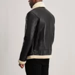 Francis B3 Black & Cream Leather Bomber Jacket - Image 3