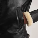 Francis B3 Black & Cream Leather Bomber Jacket - Image 2
