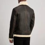Francis B3 Brown & Cream Leather Bomber Jacket - Image 3