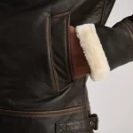 Francis B3 Brown & Cream Leather Bomber Jacket - Image 2