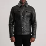 Dallis Black Shearling Trucker Jacket - Image 4
