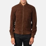 Shane Mocha Suede Bomber Jacket Suede Outerwear - Image 6