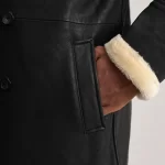 Charles Black Tumbled Leather Shearling Coat - Image 2