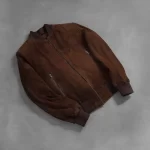 Shane Mocha Suede Bomber Jacket Suede Outerwear - Image 3