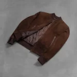 Shane Mocha Suede Bomber Jacket Suede Outerwear - Image 2