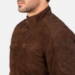 Sven Mocha Suede Bomber Jacket for Men - Image 4