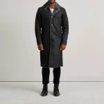 Kolby Distressed Black Shearling Leather Coat - Image 5