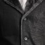 Kolby Distressed Black Shearling Leather Coat - Image 4