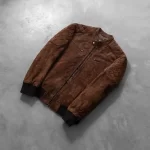 Sven Mocha Suede Bomber Jacket for Men - Image 3