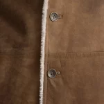 Kolby Distressed Brown Shearling Leather Coat - Image 4