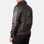 Rolf Brown Leather Bomber Jacket - Image 5