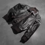 Rolf Brown Leather Bomber Jacket - Image 3