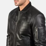 Bomia MA-1 Black Bomber Jacket - Image 4