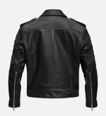 Men Nifty Black Leather Biker Leather Jacket - Image 3