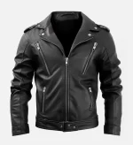 Men Nifty Black Leather Biker Leather Jacket
