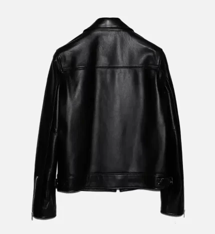 Men's Minimalistic Black Leather Jacket