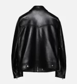 Men's Western Black Biker Loose Leather Baggy Jacket - Image 4