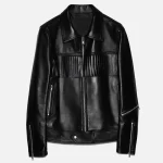 Men's Western Black Biker Loose Leather Baggy Jacket