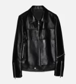 Men's Western Black Biker Loose Leather Baggy Jacket