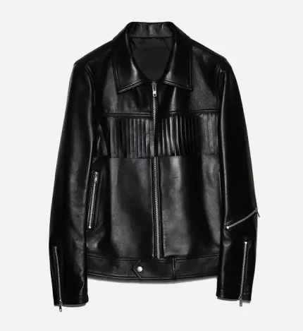 Men's Western Black Biker Loose Leather Baggy Jacket